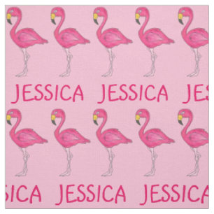 Tissu Flamant rose rose Flamants roses d'oiseaux Nom per