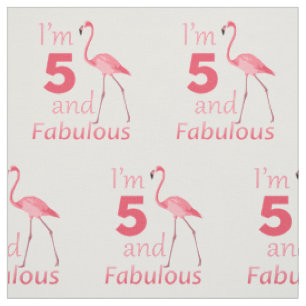 Tissu Flamant rose rose mignon de 5ème anniversaire