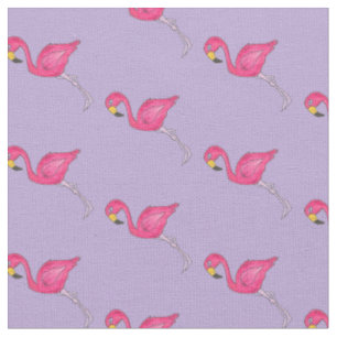 Tissu Flamant rose rose violet Ile tropicale Imprimer