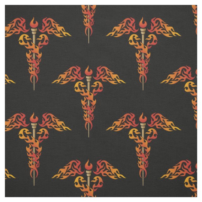 Tissu Flames Caduceus (Échantillon)