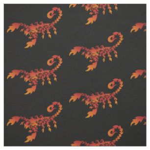 Tissu Flames Scorpion Motif Fabric