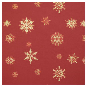 Tissu Flammes de neige sur rouge