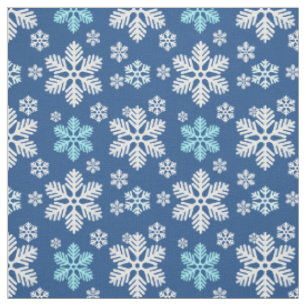 Tissu Fléaux de neige en chute Bleu à motif