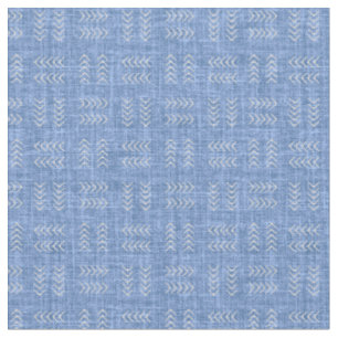 Tissu Flèches sur Lin Bleu Petit Garçon