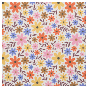 Tissu Fleur à fleurs rétro des années 60 - marguerite en