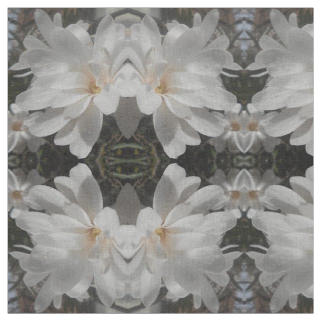Tissu Fleur blanche (Échantillon)