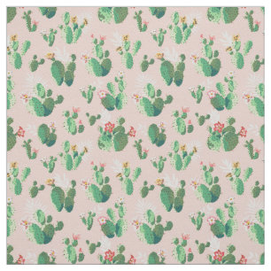 Tissu fleur de cactus rose