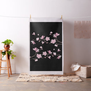 Tissu Fleur de cerisiers - Noir