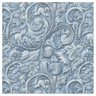 Tissu Fleur de cuir bleu clair élégant travaillé