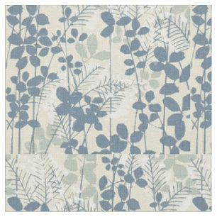 Tissu Fleur de feuille bleue asiatique japonaise