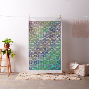 Tissu Fleur de la vie - motif de grunge de timbre 2