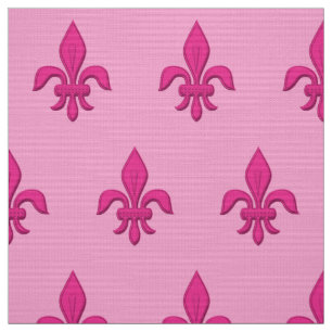 Tissu Fleur de Lis à Fuchsia rose pâle