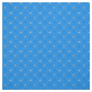 Tissu Fleur de Lis Bleu, motif Lili Français