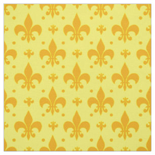 Tissu Fleur de lis Motif jaune
