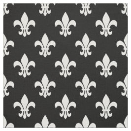 Tissu Fleur De Lis Noir Et Blanc Motif