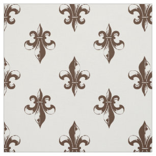 Tissu Fleur De Lis Pattern Brown
