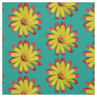 Tissu Fleur de marguerite moderne rétro
