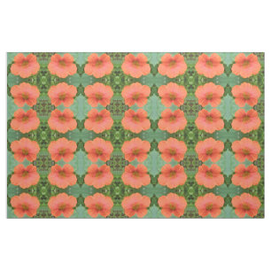 Tissu Fleur de Nasturtium Orange à motif floral