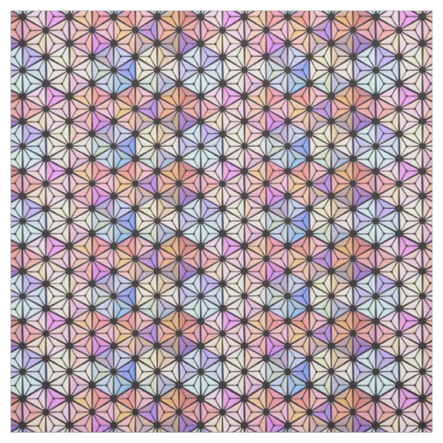 Tissu Fleur de vitrail multicolore (Échantillon)