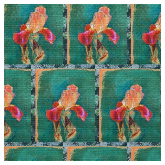 Tissu Fleur d'Iris colorée (Échantillon)