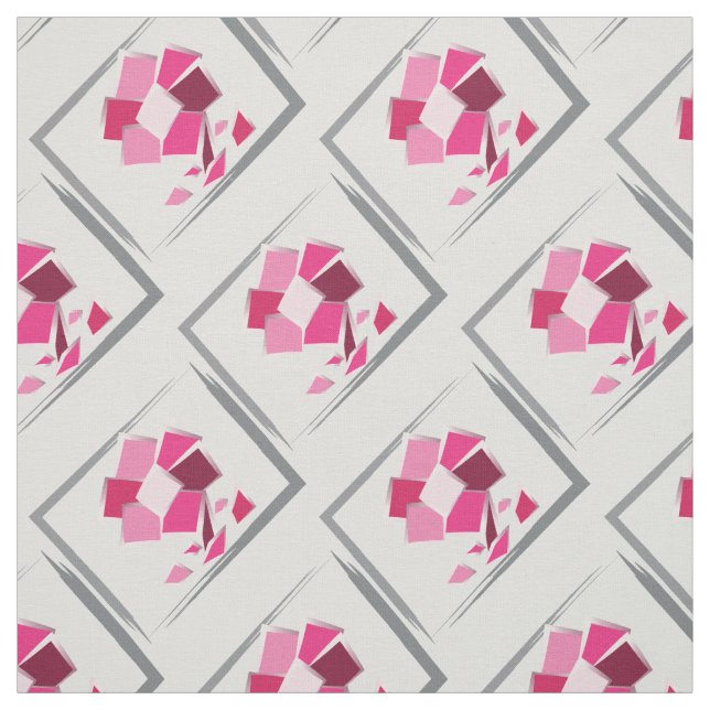 Tissu Fleur fuchsia Abstraite (Échantillon)