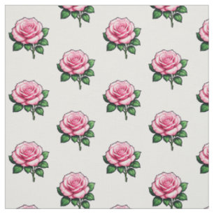 Tissu Fleur rose transparente