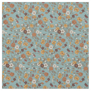 Tissu Fleurs Boho Retro Motif méditerranéen
