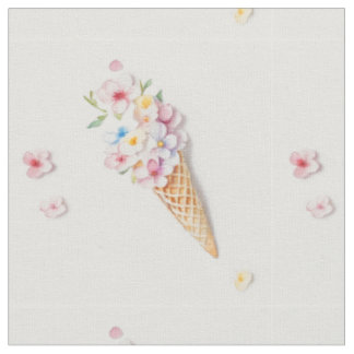 Tissu Fleurs dans un cône gaufre
