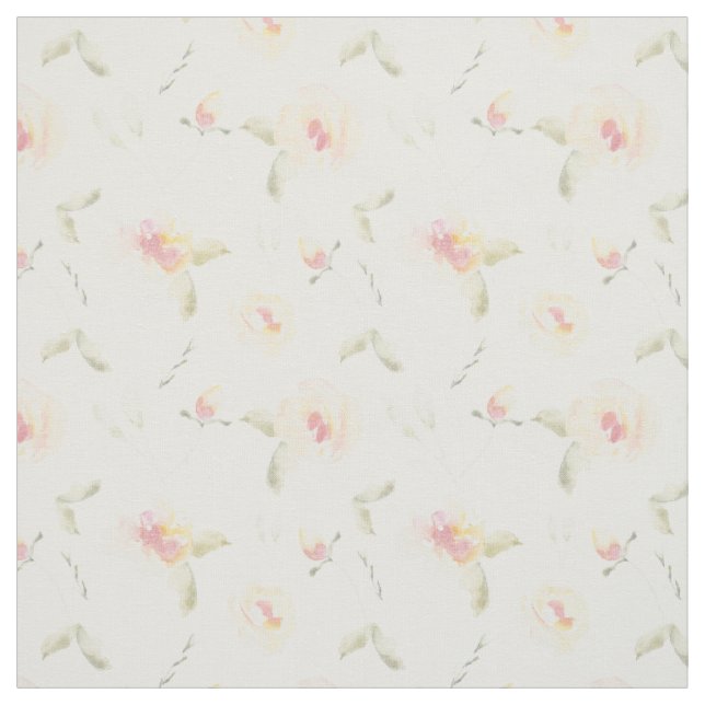 Tissu Fleurs d'aquarelle jaune citron (Échantillon)