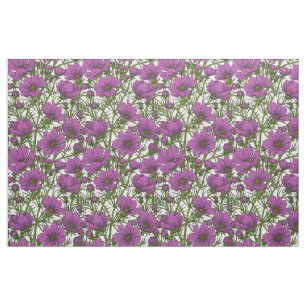 Tissu Fleurs de cosmos violet
