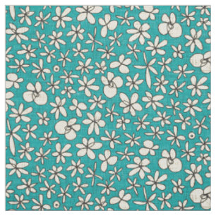 Tissu fleurs de garland bleu
