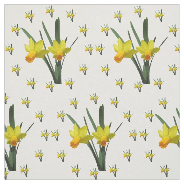 Tissu - Fleurs de jonquilles (Échantillon)
