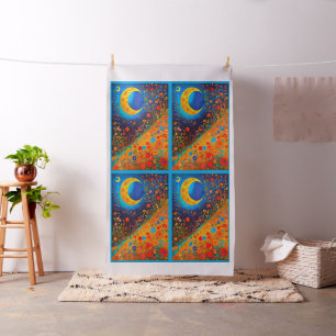 Tissu Fleurs de lune Art moderne Cher Couette Panneau de