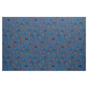 Tissu Fleurs de maïs bleues, fleurs sauvages
