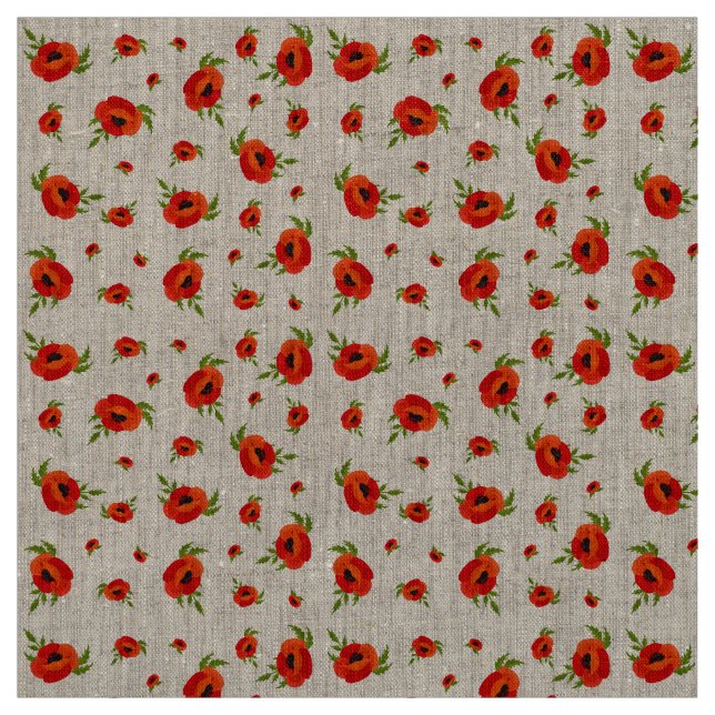 Tissu Fleurs de pavot (Échantillon)