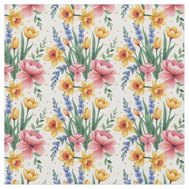 Tissu Fleurs de printemps modernes (Fermer)