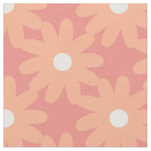 Tissu Fleurs de rayonne Motif floral boueux Apricot rose