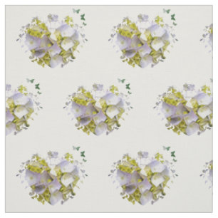 Tissu Fleurs d'hortensia à un coeur