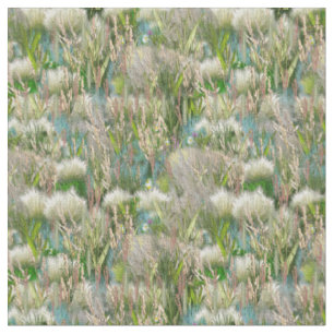 Tissu Fleurs et herbes écologiques sauvages au printemps