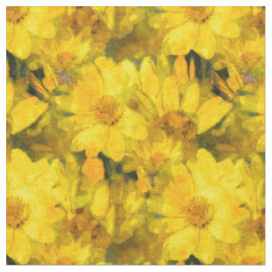 Tissu Fleurs jaunes de marguerite
