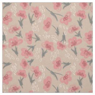 Tissu Fleurs roses beige arrière - plan motif floral