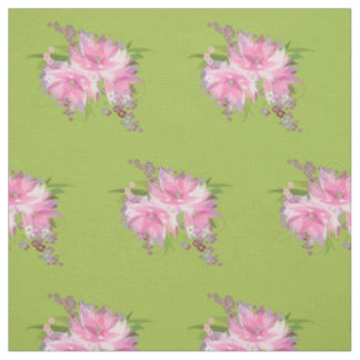 Tissu Fleurs roses et violettes