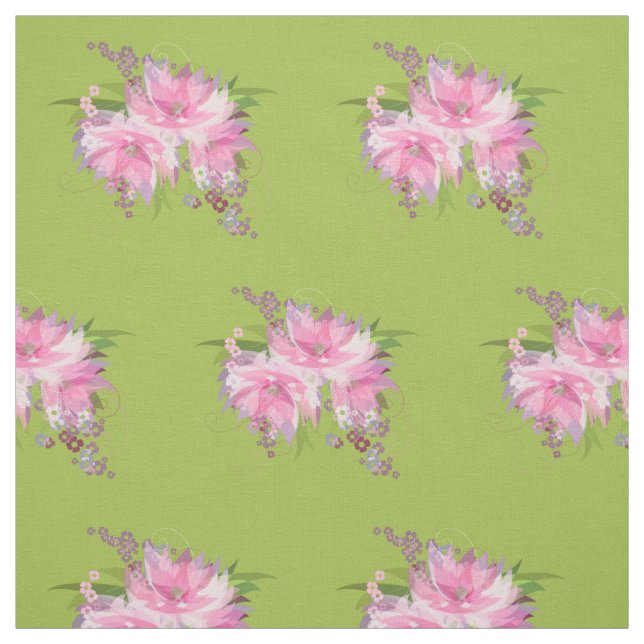 Tissu Fleurs roses et violettes (Échantillon)