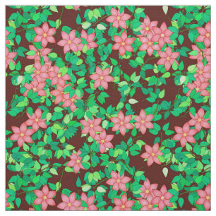 Tissu Fleurs roses sur un arrière - plan de chocolat