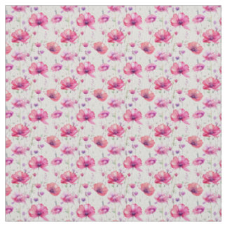 Tissu Fleurs sauvages d'aquarelle rose transparente