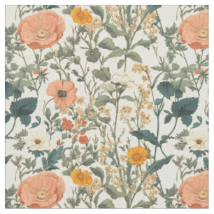 Tissu Fleurs sauvages Floraux vintages Et Pavois