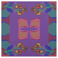 Fleurs violet/ vert /orange /jaune>Tissu