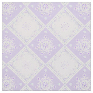 Tissu flocon de neige violet clair et coeur étincelant