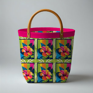 Tissu Floraison d'hibiscus tropicaux