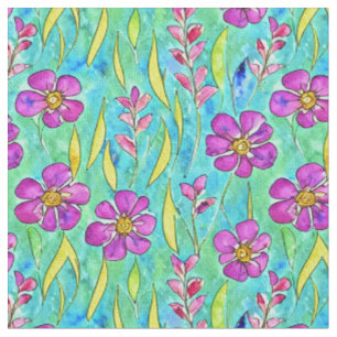 Tissu Floral Art Nouveau Motif aquarelle